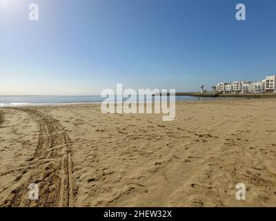 Photo de plage prise à Agadir au Maroc en été. Banque D'Images