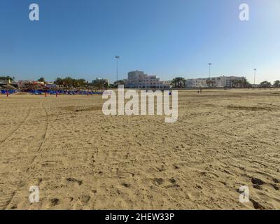 Photo de plage prise à Agadir au Maroc en été. Banque D'Images