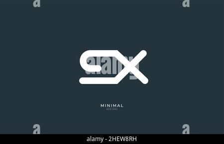 Lettre alphabétique icône logo EX Illustration de Vecteur