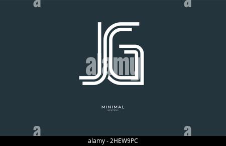 Lettre alphabet icône logo JG Illustration de Vecteur