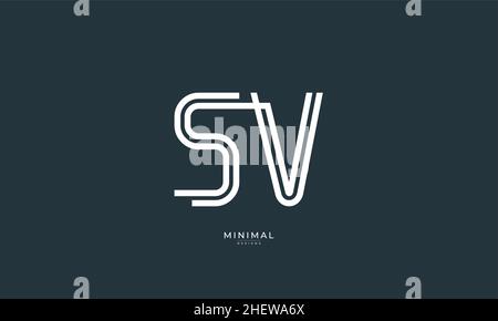 Lettre alphabet icône logo SV Illustration de Vecteur