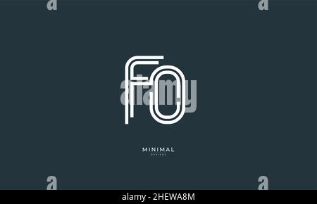 Lettre alphabétique icône logo FO Illustration de Vecteur