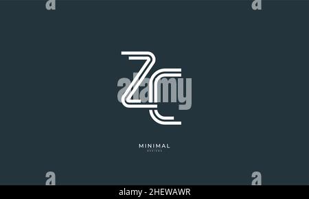 Lettre alphabétique icône logo ZC Illustration de Vecteur