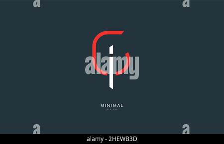 Lettre alphabet icône logo GI ou IG Illustration de Vecteur