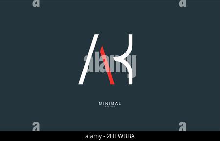 Lettre alphabétique icône logo AK Illustration de Vecteur