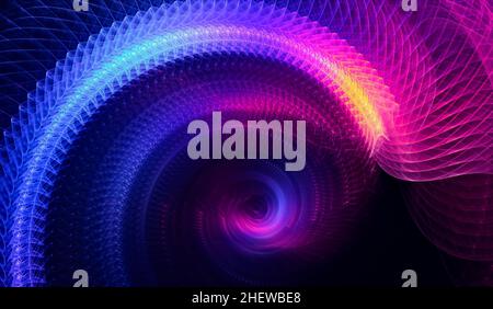 Résumé de la technologie - fait partie de la spirale luminante au néon Banque D'Images