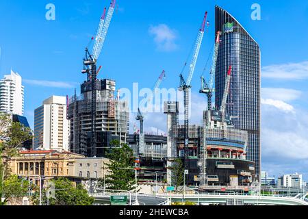 Gratte-ciel moderne en construction dans le quartier des affaires de Brisbane.Brisbane Queensland Banque D'Images