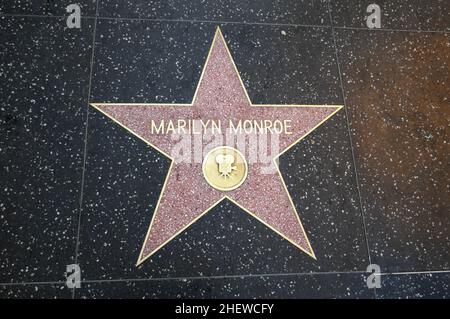 Los Angeles, Californie, États-Unis 11th janvier 2022 Une vue générale de l'atmosphère de l'actrice Marilyn Monroe Hollywood Walk of Fame Star le 11 janvier 2022 à Los Angeles, Californie, États-Unis.Photo par Barry King/Alay stock photo Banque D'Images