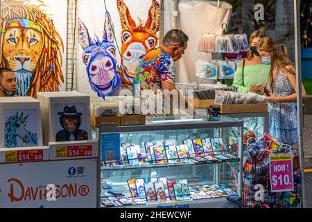 Stallholder, The collective Markets, Stanley Street, Southbank Parklands, Brisbane,Queensland, Australie Banque D'Images