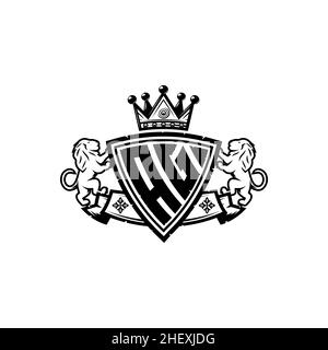 Lettre du logo AG Monogram avec motif simple de style couronne de bouclier.Monogramme de luxe, logo de luxe lion, Illustration de Vecteur