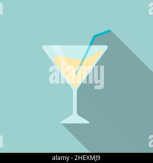 Martini Icon , Vector plate long Shadow design. Illustration de Vecteur