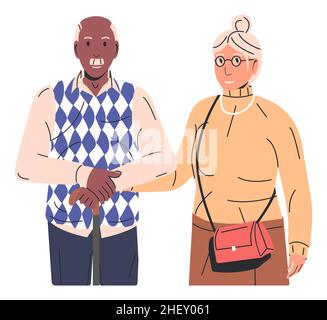 Couple Eldery mignon isolé. Illustration de Vecteur