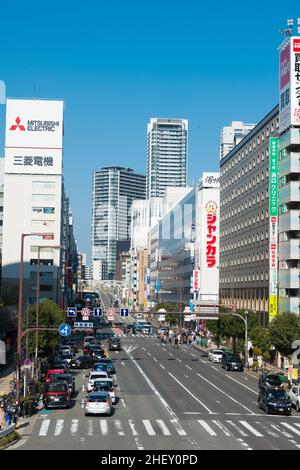 Osaka, Japon - 03 2022 janvier - Cityscape près de la gare d'Osaka à Umeda, Kita-ku, Osaka, Japon. Banque D'Images