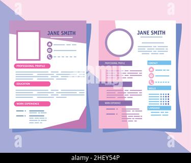 curriculum vitae deux modèles Illustration de Vecteur