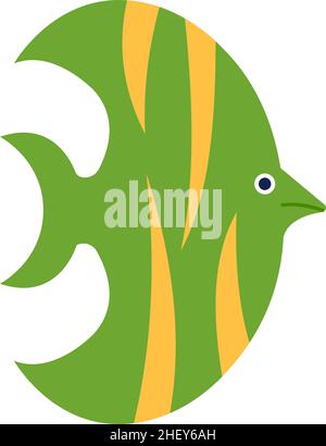 Poisson de couleur mignon de dessin animé isolé sur blanc Illustration de Vecteur