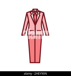 Icône de couleur de la ligne de vêtements de la groom. Costume pour hommes. Boutique de mariage. Elément vectoriel isolé. Pictogramme de contour pour la page Web, l'application mobile, la promotion. Illustration de Vecteur