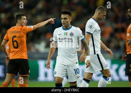 Ukraine, Kiev - 09 septembre 2021.Lautaro Martinez (Inter Milan) pendant le match entre le FC Shakhtar Donetsk et l'Inter Milan, NSC Olympiyskiy Banque D'Images