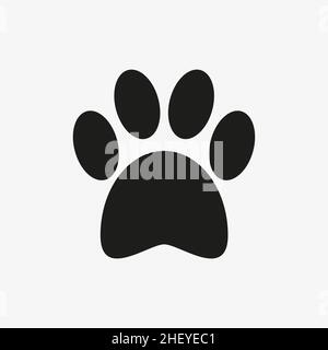 Icône vectorielle d'un paw animal sur fond blanc. Illustration de Vecteur