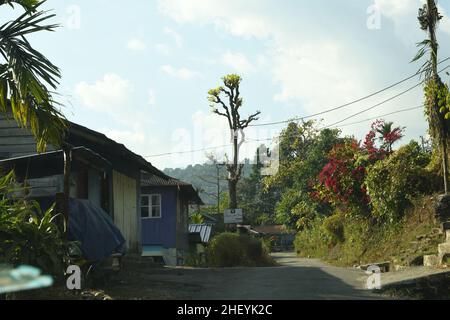 Vue sur la rue de Samsing.Kalimpong, Bengale-Occidental, Inde. Banque D'Images