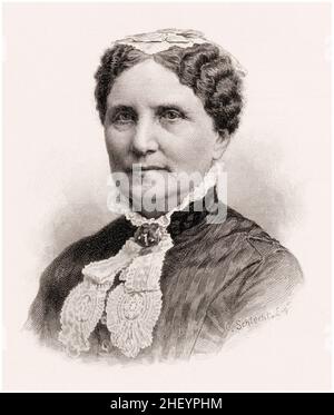 Mary Ashton Rice Livermore (1820-1905), journaliste américaine, abolitionniste, suffragante et défenseure des droits des femmes, gravure de portraits de Charles Schlect, vers 1867 Banque D'Images