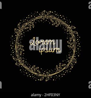 Cadre fleuri rond dessiné à la main.Motif dessiné à la main avec couronne à fleurs.Vecteur et illustration. Illustration de Vecteur