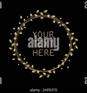 Cadre fleuri rond dessiné à la main.Motif dessiné à la main avec couronne à fleurs.Vecteur et illustration. Illustration de Vecteur