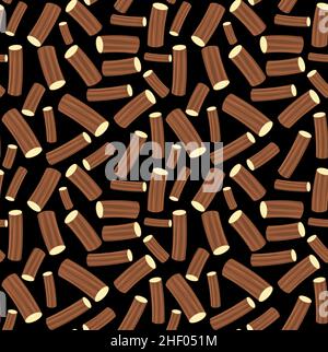 Motif vectoriel sans couture avec billes de bois.contexte pour l'industrie forestière et le bois d'œuvre. eps Illustration de Vecteur