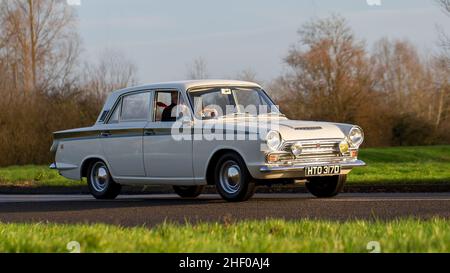 Ford Cortina 1966 à rayures Banque D'Images