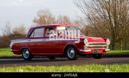 Janvier 1st 2022.1966 voiture classique rouge Ford Cortina Banque D'Images