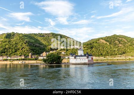 Belle vue panoramique sur la vallée du Rhin, site classé au patrimoine mondial de l'unesco Banque D'Images