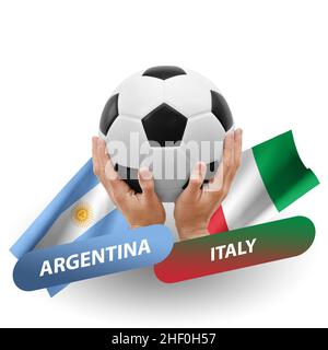 Match de football, équipes nationales argentine contre italie Banque D'Images