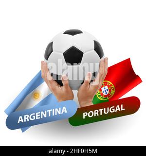 Match de football, équipes nationales argentine contre portugal Banque D'Images