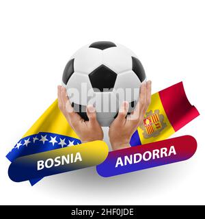 Match de football, équipes nationales bosnie contre andorre Banque D'Images