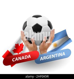 Match de football, équipes nationales canada contre argentine Banque D'Images