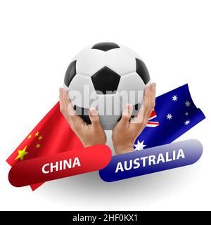 Match de football, équipes nationales chine contre australie Banque D'Images