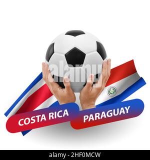 Match de football, équipes nationales costa rica contre paraguay Banque D'Images