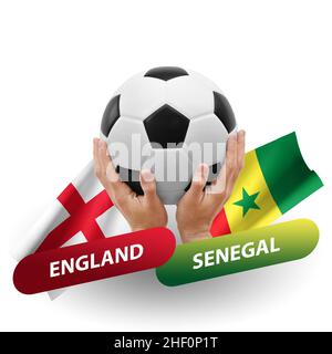 Match de football, équipes nationales angleterre contre sénégal Banque D'Images