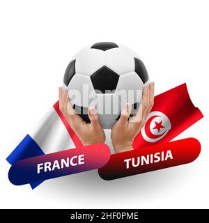 Match de football, équipes nationales france contre tunisie Banque D'Images