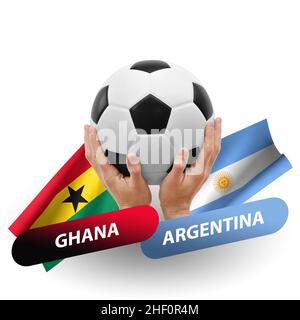 Match de football, équipes nationales ghana contre argentine Banque D'Images