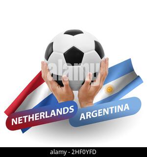 Match de football, équipes nationales pays-bas contre argentine Banque D'Images