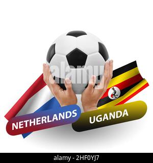 Match de football, équipes nationales pays-bas contre ouganda Banque D'Images