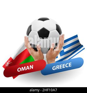 Match de football, équipes nationales oman contre grèce Banque D'Images