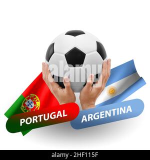 Match de football, équipes nationales portugal contre argentine Banque D'Images