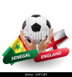 Match de football, équipes nationales sénégal contre angleterre Banque D'Images