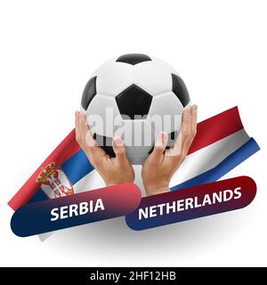 Match de football, équipes nationales serbie contre pays-bas Banque D'Images