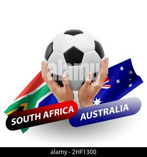 Match de football, équipes nationales afrique du Sud contre australie Banque D'Images