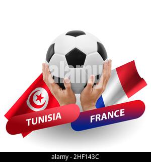 Match de football, équipes nationales tunisie contre france Banque D'Images