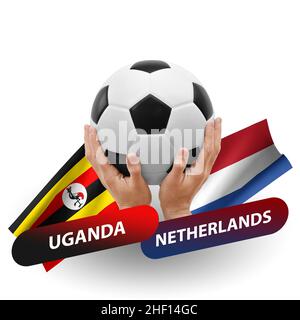 Match de football, équipes nationales ouganda contre pays-bas Banque D'Images