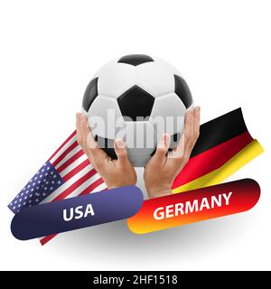 Match de football, équipes nationales usa contre allemagne Banque D'Images