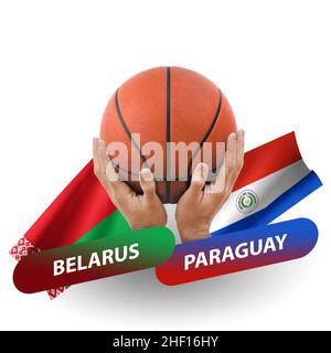 Match de basket-ball, équipes nationales bélarus contre paraguay Banque D'Images